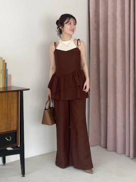 「mysty woman（ミスティウーマン）のアイテム（その他パンツ）」を使った、MiOさん（レディース・155cm）の春コーディネート