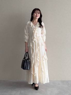 「mysty woman（ミスティウーマン）のエナメルストラップミュール 647876（サンダル、ブラック系）」を使った、MiOさん（レディース・155cm）の春コーディネート