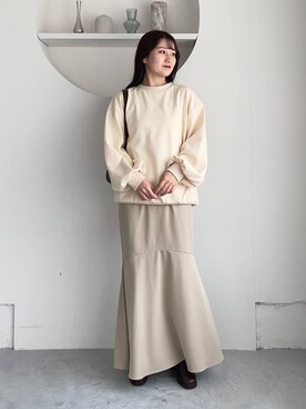 「mysty woman（ミスティウーマン）のアイテム（スウェット）」を使った、MiOさん（レディース・155cm）の夏コーディネート