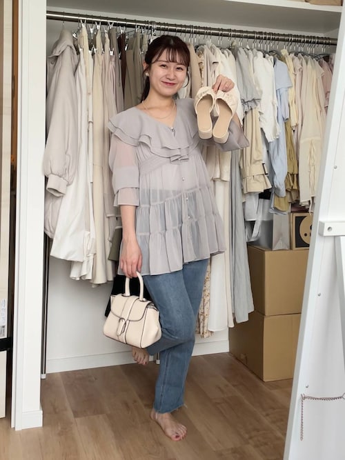 ブラウス シャツ 「WEB限定カラー有」楊柳ティアードフリルブラウス 572873 レディース セール】【WEB限定カラー有】楊柳ティアードフリルブラウス