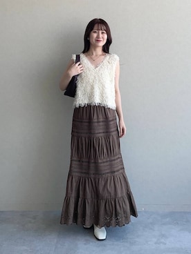 「アイテム（スリッポン）」を使った、MiOさん（レディース・155cm）の夏コーディネート