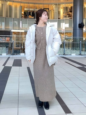 「デート/ロマンティック」｜「アイテム（ジャケット/アウター）」を使った、MiOさん（レディース・155cm）の冬コーディネート