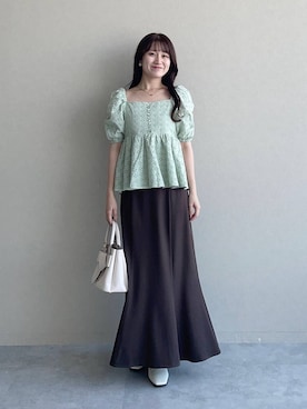「アイテム（スリッポン）」を使った、MiOさん（レディース・155cm）の夏コーディネート