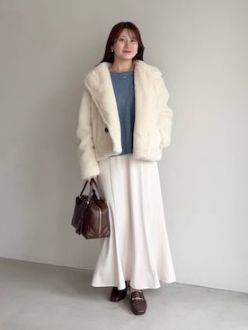 「mysty woman（ミスティウーマン）のアイテム（ローファー）」を使った、MiOさん（レディース・155cm）の秋コーディネート