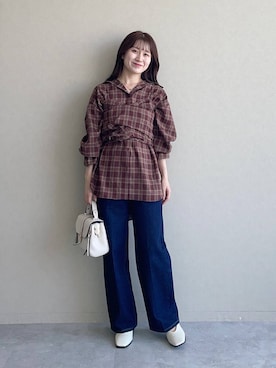 「アイテム（スリッポン）」を使った、MiOさん（レディース・155cm）の夏コーディネート