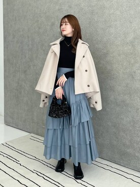 「mysty woman（ミスティウーマン）のアイテム（その他アウター）」を使った、MiOさん（レディース・155cm）の秋コーディネート