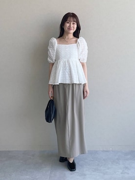 「アイテム（スリッポン）」を使った、MiOさん（レディース・155cm）の夏コーディネート