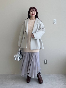「mysty woman（ミスティウーマン）のアイテム（その他アウター）」を使った、MiOさん（レディース・155cm）の秋コーディネート