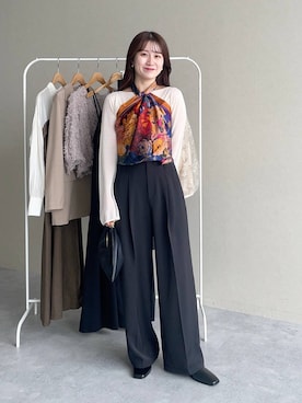 「アイテム（その他ヘアアクセサリー）」を使った、MiOさん（レディース・155cm）の秋コーディネート