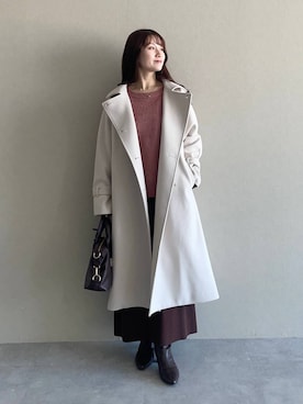 「デート/ロマンティック」｜「アイテム（ジャケット/アウター）」を使った、MiOさん（レディース・155cm）の冬コーディネート