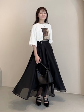 「低身長」｜「アイテム（パンプス）」を使った、MiOさん（レディース・155cm）の夏コーディネート