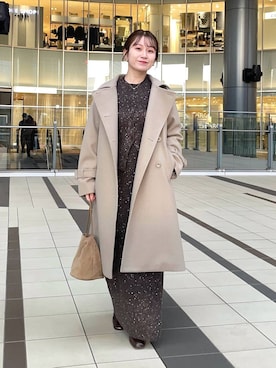 「アイテム（チェスターコート）」を使った、MiOさん（レディース・155cm）の秋コーディネート