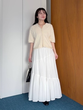 「mysty woman（ミスティウーマン）のコインローファー 592368（ローファー、ブラック系）」を使った、MiOさん（レディース・155cm）の春コーディネート