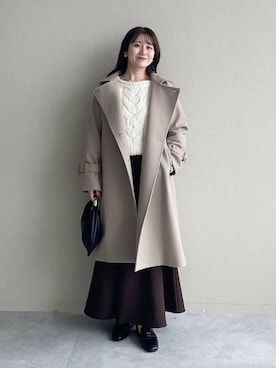 「アイテム（チェスターコート）」を使った、MiOさん（レディース・155cm）の秋コーディネート