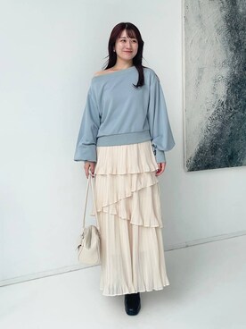 「mysty woman（ミスティウーマン）のアイテム（スウェット）」を使った、MiOさん（レディース・155cm）の秋コーディネート