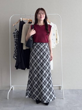 「mysty woman（ミスティウーマン）のアイテム（ショルダーバッグ）」を使った、MiOさん（レディース・155cm）の秋コーディネート