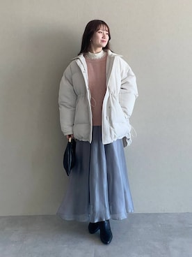 「デート/ロマンティック」｜「アイテム（ジャケット/アウター）」を使った、MiOさん（レディース・155cm）の冬コーディネート