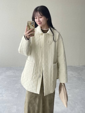 「mysty woman（ミスティウーマン）の【LE VERNIS】トライアングルBAG 574317（ハンドバッグ）」を使った、MiOさん（レディース・155cm）の秋コーディネート