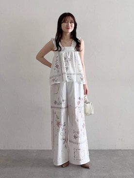 「mysty woman（ミスティウーマン）のアイテム（その他パンツ）」を使った、MiOさん（レディース・155cm）の春コーディネート