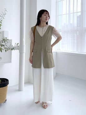 「mysty woman（ミスティウーマン）のアイテム（その他アウター）」を使った、MiOさん（レディース・155cm）の夏コーディネート