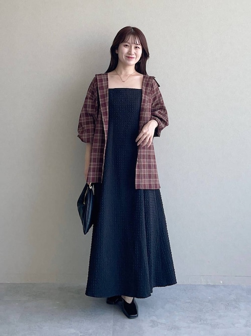 ワンピース iamtrue7382 小さいサイズ】ドッキングニットシルエットワンピース