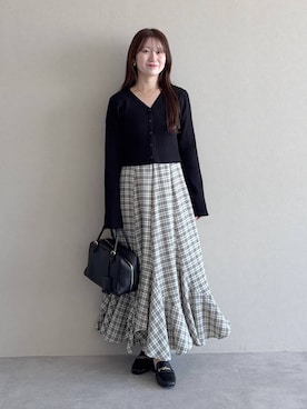 「mysty woman（ミスティウーマン）のアイテム（ワンピース）」を使った、MiOさん（レディース・155cm）の秋コーディネート