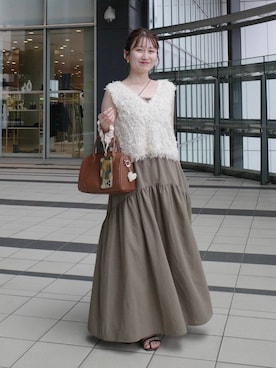 「キャミソール」｜「アイテム（PC・スマホグッズ/家電）」を使った、MiOさん（レディース・155cm）の夏コーディネート