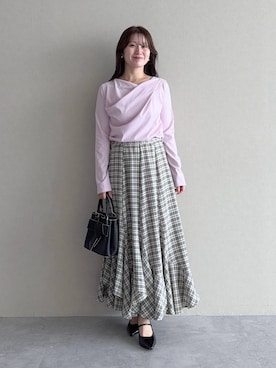 「mysty woman（ミスティウーマン）のアイテム（Tシャツ/カットソー）」を使った、MiOさん（レディース・155cm）の秋コーディネート