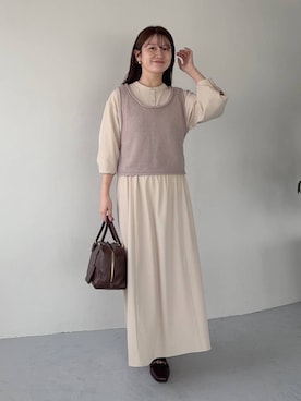 「mysty woman（ミスティウーマン）のアイテム（バッグ）」を使った、MiOさん（レディース・155cm）の秋コーディネート