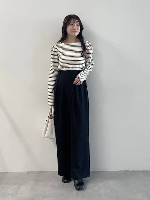 mysty woman スラックス パンツ ラップライクロングパンツ