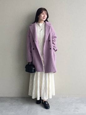 「アイテム（チェスターコート）」を使った、MiOさん（レディース・155cm）の秋コーディネート