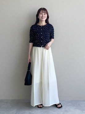「アイテム（カーディガン/ボレロ）」を使った、MiOさん（レディース・155cm）の夏コーディネート