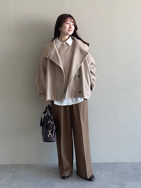 「デート/ロマンティック」｜「アイテム（ジャケット/アウター）」を使った、MiOさん（レディース・155cm）の冬コーディネート