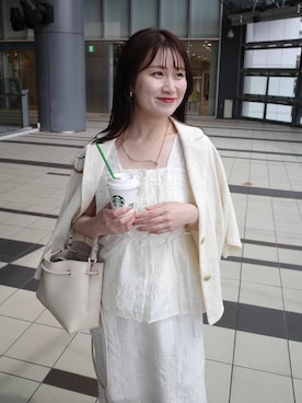 「アイテム（テーラードジャケット）」を使った、MiOさん（レディース・155cm）の夏コーディネート