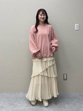 「mysty woman（ミスティウーマン）のアイテム（スウェット）」を使った、MiOさん（レディース・155cm）の秋コーディネート