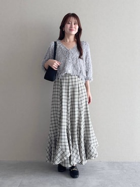 「mysty woman（ミスティウーマン）のアイテム（ショルダーバッグ）」を使った、MiOさん（レディース・155cm）の秋コーディネート