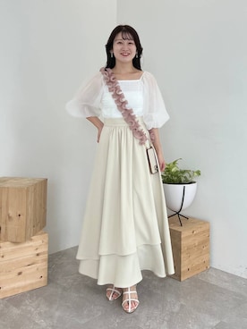 「アイテム（スマホグッズ、ピンク系）」を使った、MiOさん（レディース・155cm）の夏コーディネート