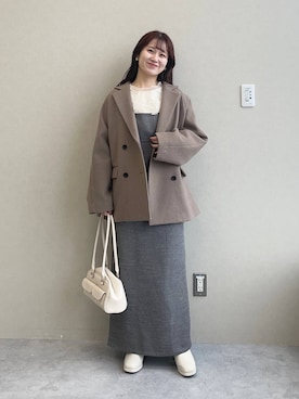 「mysty woman（ミスティウーマン）のアイテム（その他アウター）」を使った、MiOさん（レディース・155cm）の秋コーディネート