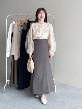 「mysty woman（ミスティウーマン）の【LE VERNIS】トライアングルBAG 574317（ハンドバッグ）」を使った、MiOさん（レディース・155cm）の秋コーディネート