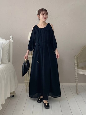 「アイテム（バレエシューズ）」を使った、MiOさん（レディース・155cm）の夏コーディネート