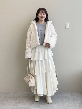 「mysty woman（ミスティウーマン）のアイテム（スウェット）」を使った、MiOさん（レディース・155cm）の秋コーディネート