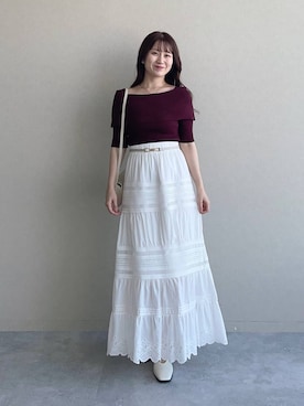 「アイテム（スリッポン）」を使った、MiOさん（レディース・155cm）の夏コーディネート