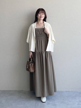 「アイテム（スリッポン）」を使った、MiOさん（レディース・155cm）の夏コーディネート