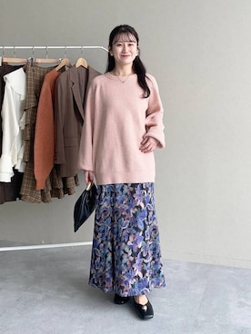「mysty woman（ミスティウーマン）の【LE VERNIS】トライアングルBAG 574317（ハンドバッグ）」を使った、MiOさん（レディース・155cm）の秋コーディネート