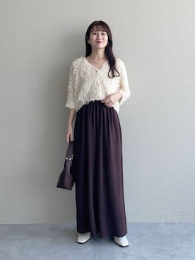「アイテム（スリッポン）」を使った、MiOさん（レディース・155cm）の夏コーディネート