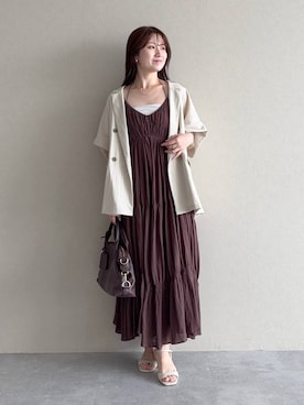 「mysty woman（ミスティウーマン）のアイテム（ボストンバッグ）」を使った、MiOさん（レディース・155cm）の夏コーディネート