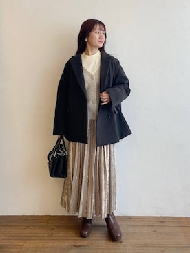 「mysty woman（ミスティウーマン）のアイテム（その他アウター）」を使った、MiOさん（レディース・155cm）の秋コーディネート