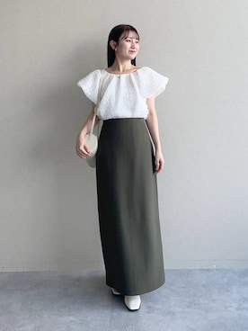 「アイテム（スリッポン）」を使った、MiOさん（レディース・155cm）の夏コーディネート