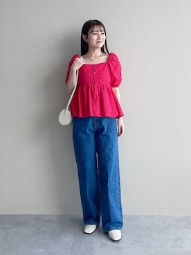 「アイテム（スリッポン）」を使った、MiOさん（レディース・155cm）の夏コーディネート