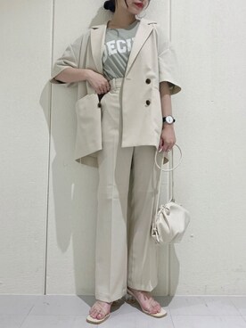 「Heather（ヘザー）のアソートクロップドＴシャツ　948601（Tシャツ/カットソー）」を使った、桜さん（レディース・152cm）の夏コーディネート